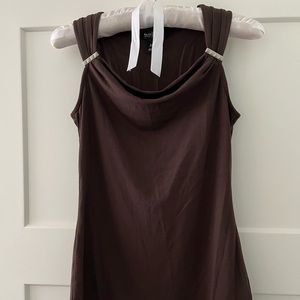 WHBM Brown Sleeveless Top